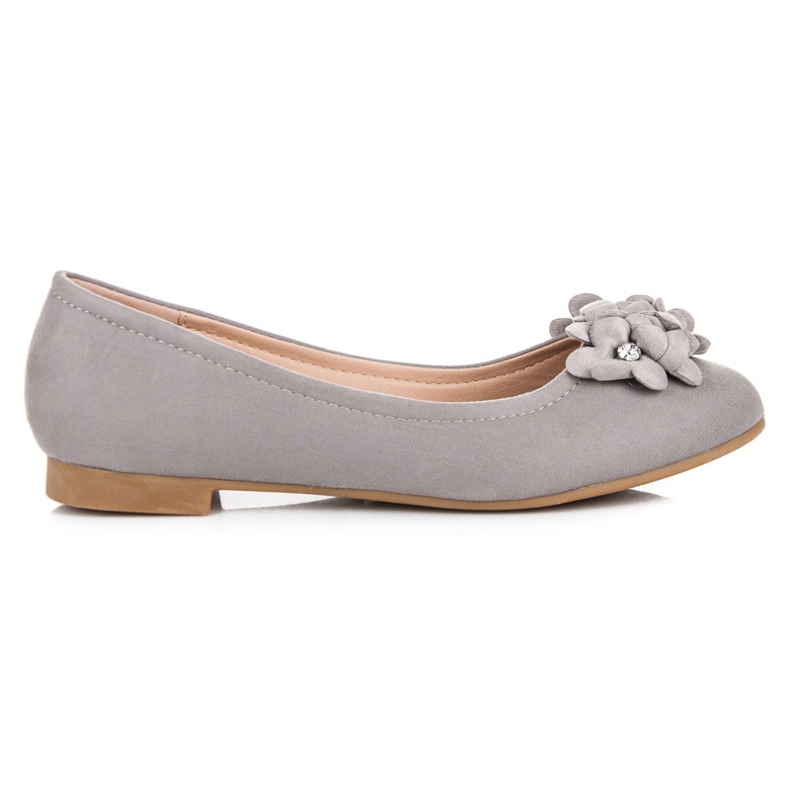 Vices Dámské baleríny s květinami šedá