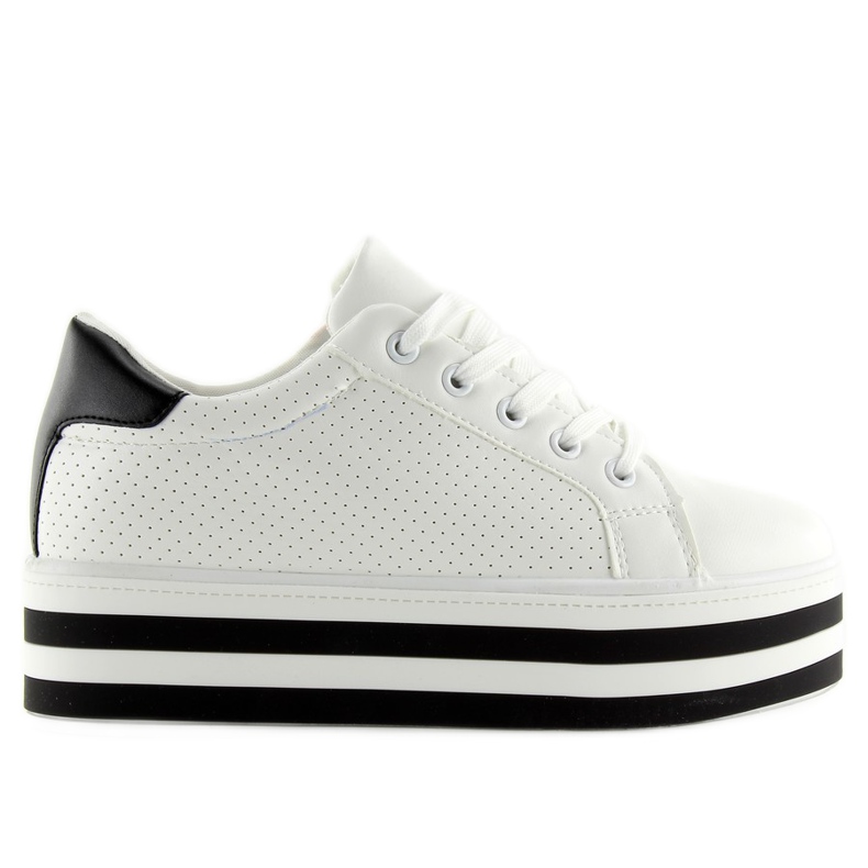 Bílé tenisky na vysoké podrážce bílý