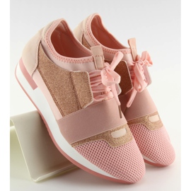 Růžové sportovní boty K1x063 Pink žluť růžový