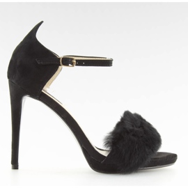 Sandály na černém čepeli L6120 černé černý