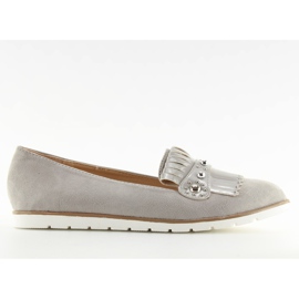 Šedé Dámské šedé mokasíny DM30P Šedé šedá Šedé Dámské šedé mokasíny DM30P Šedé šedá