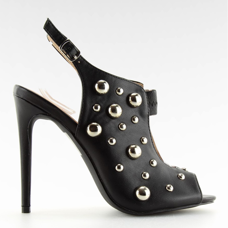 Černé sandály s cvočky černá 708-11 Black