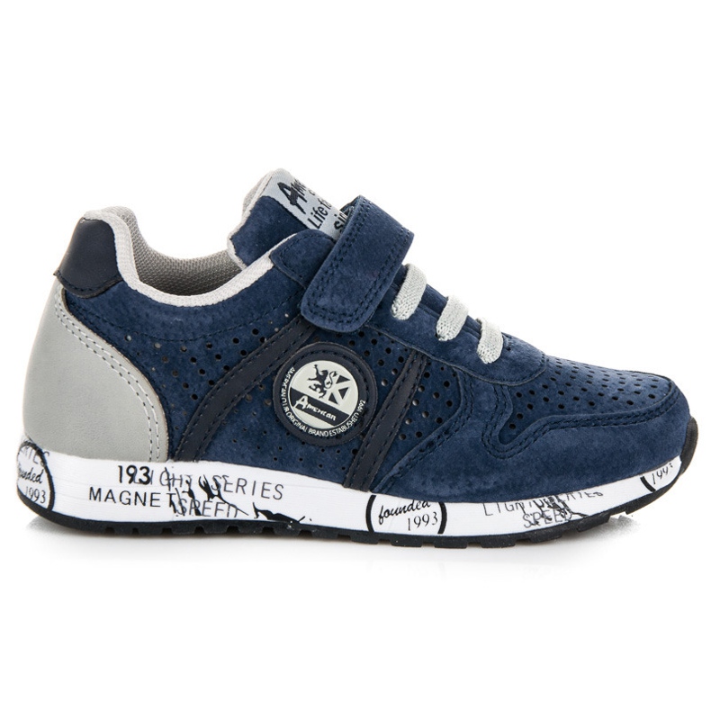 American Club Tenisky s gumičkou a suchým zipem modrý