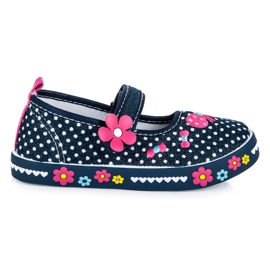 American Club Námořnické modré botičky na suchý zip modrý