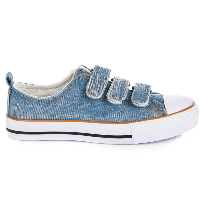 American Club Džínové tenisky na suchý zip modrý