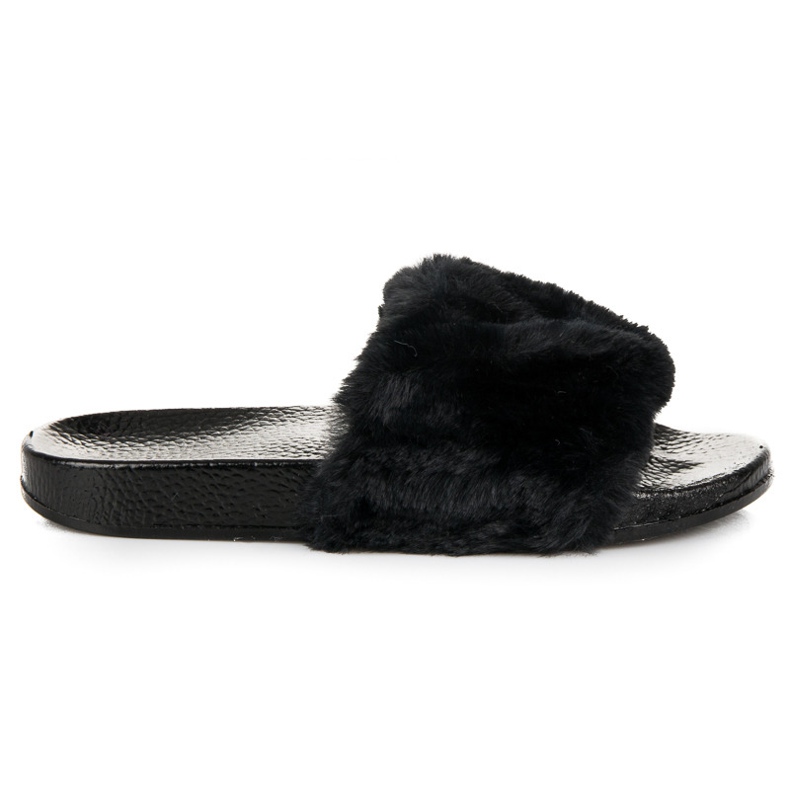 Bona Dámské pantofle s kožíškem černá
