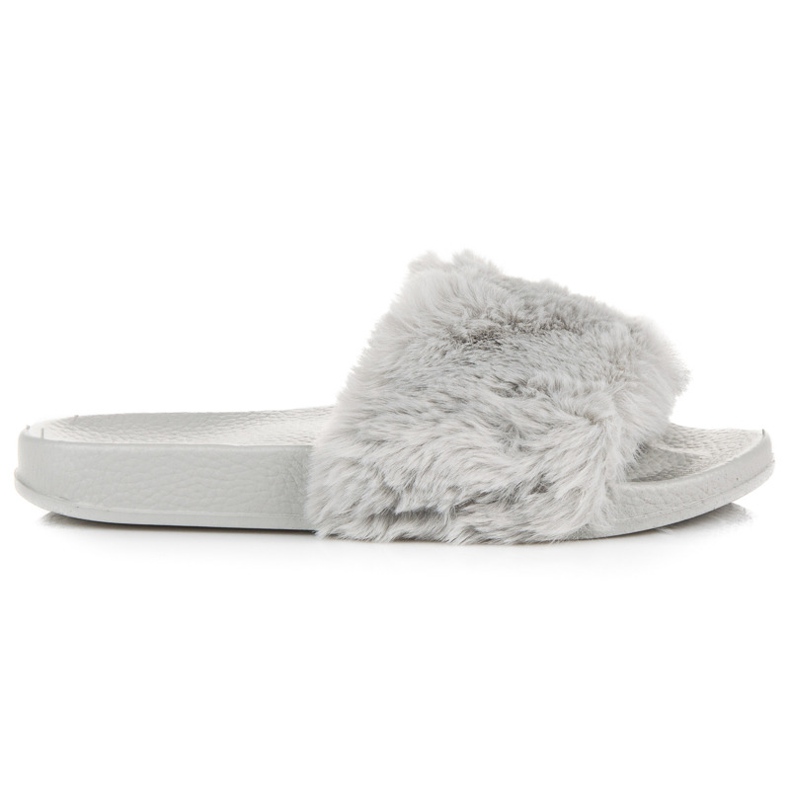 Bona Dámské pantofle s kožíškem šedá