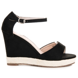 Seastar Semišové sandály na klínku černá