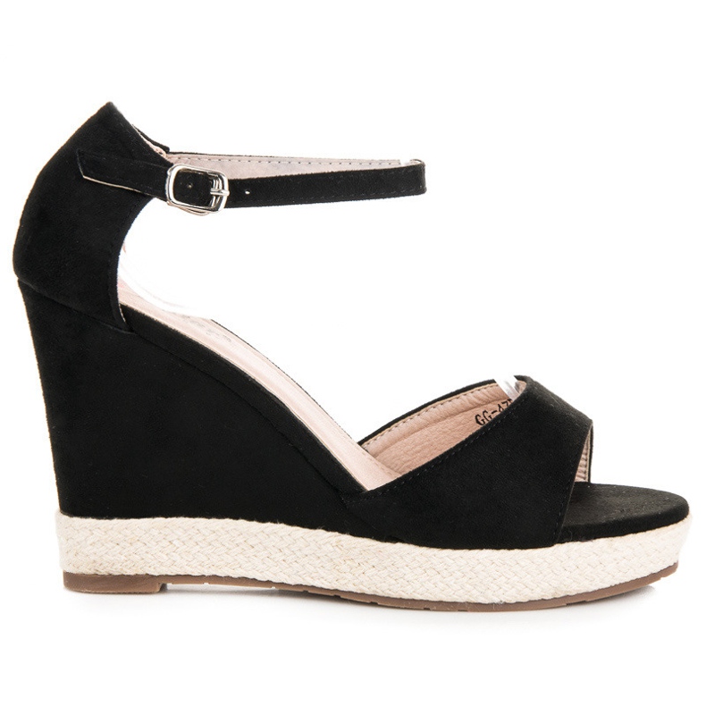 Seastar Semišové sandály na klínku černá