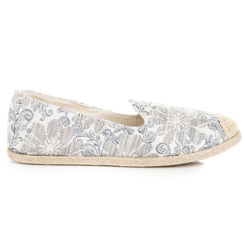 Espadrilky s květinami šedá