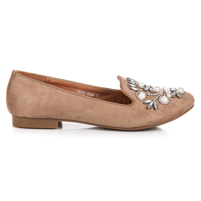 Lovery Béžové dekorativní mokasíny béžový