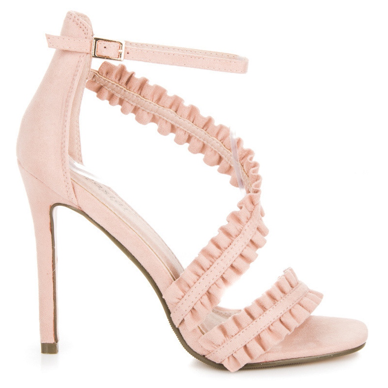 Seastar Vysoké Podpatky Sandály S Volánkem růžový Seastar Vysoké Podpatky Sandály S Volánkem růžový