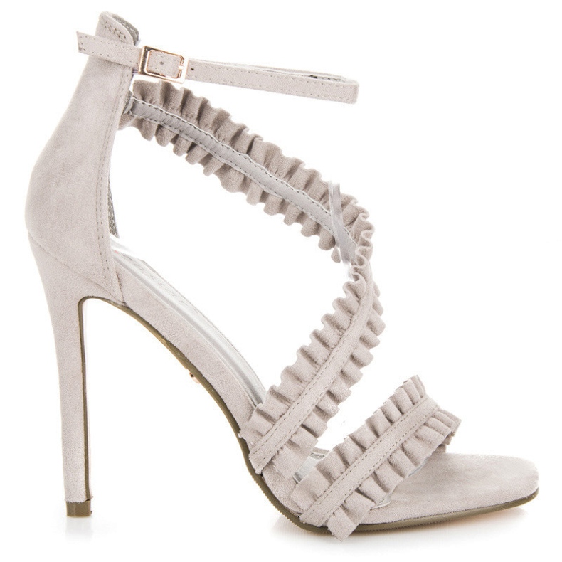 Seastar Vysoké Podpatky Sandály S Volánkem šedá