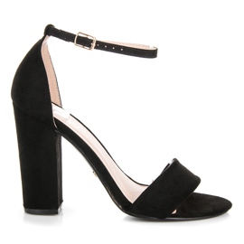 Seastar Semišové sandály na sloupku černý