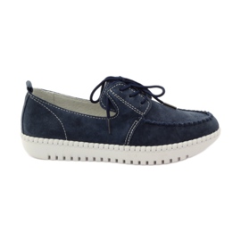 Kožené boty Creepers Filippo 020 námořnická modř