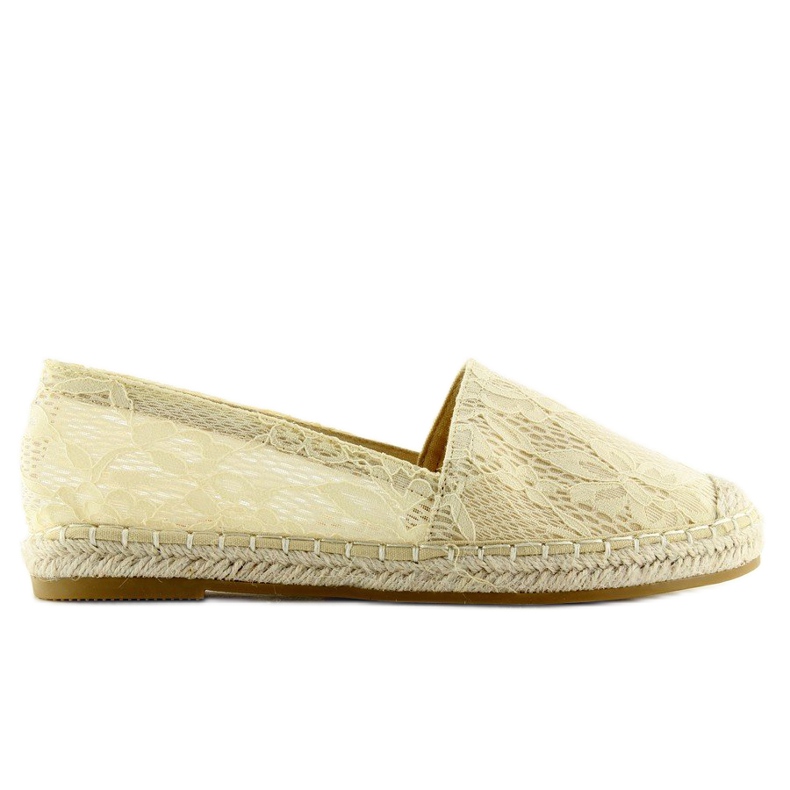 Béžové krajkové espadrilky BB15P Béžové béžový