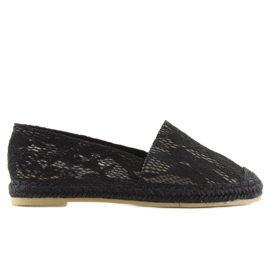 Černé krajkové espadrilky BB15P černé černá Černé krajkové espadrilky BB15P černé černá