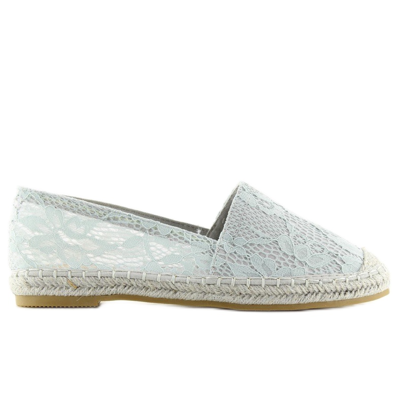 Šedé krajkové espadrilky BB15P šedé šedá