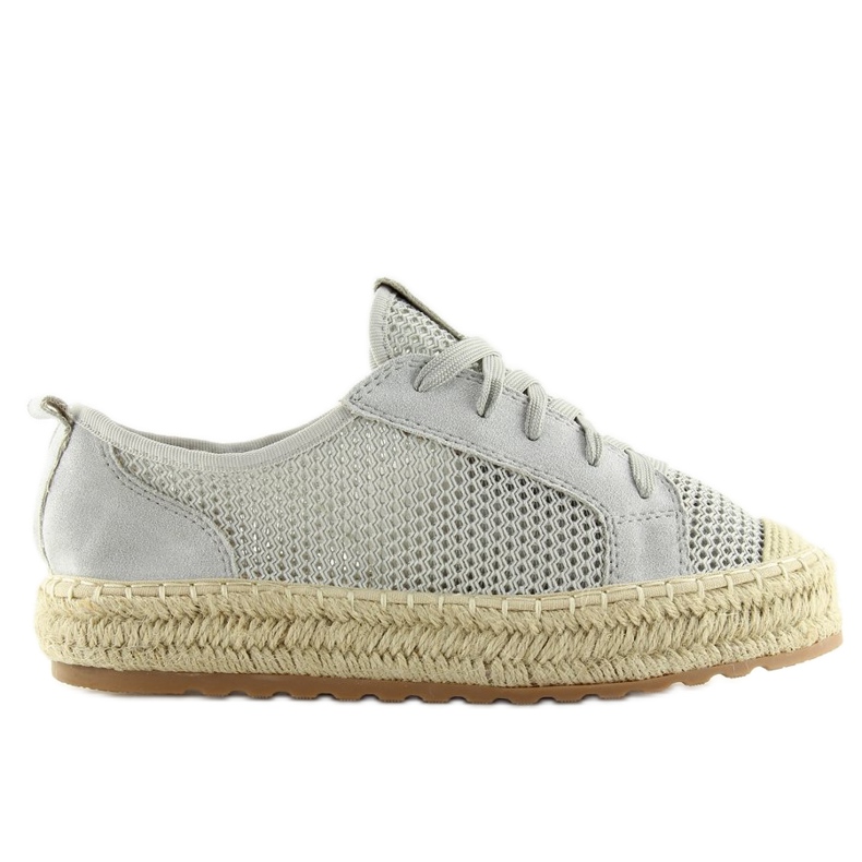 Šedé espadrilky tenisky BB06P Grey šedá Šedé espadrilky tenisky BB06P Grey šedá