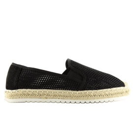 Navlékací espadrilky BB03P černé černá Navlékací espadrilky BB03P černé černá