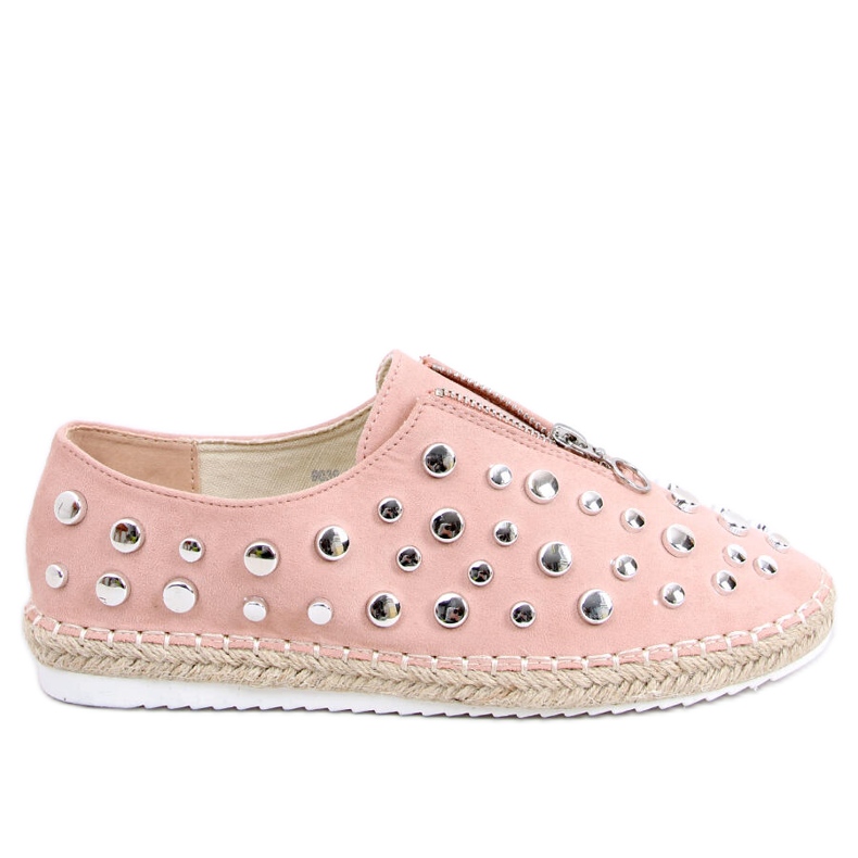 Espadrilky s růžovými cvočky 9039-28 Růžová