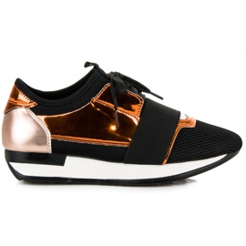 Módní sportovní boty černá žlutá