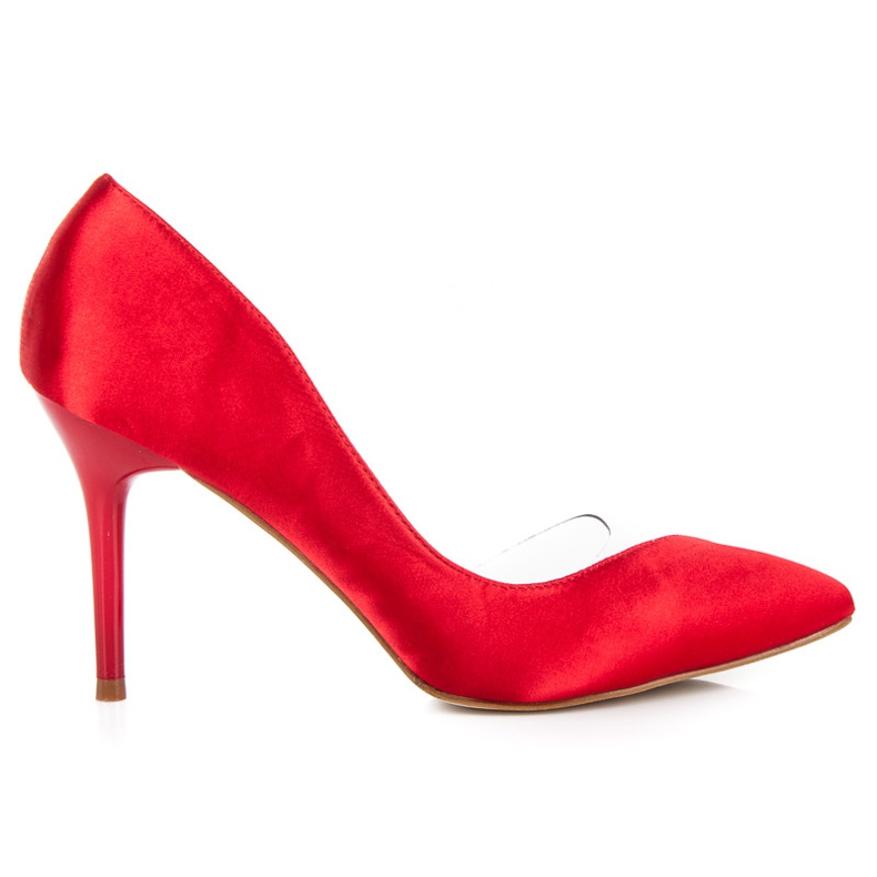 Saténové průhledné špendlíky červené