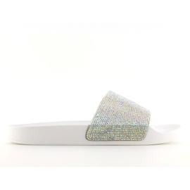 Gumové pantofle s bílým kubickým zirkonem S20 bílý