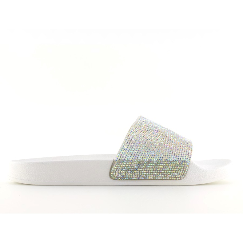 Gumové pantofle s bílým kubickým zirkonem S20 bílý