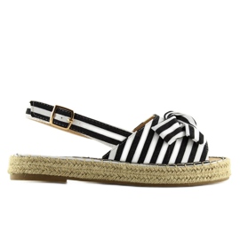 Černé černé sandály espadrilky černý