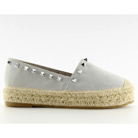 Stříbrné espadrilky 8333 stříbrné šedá