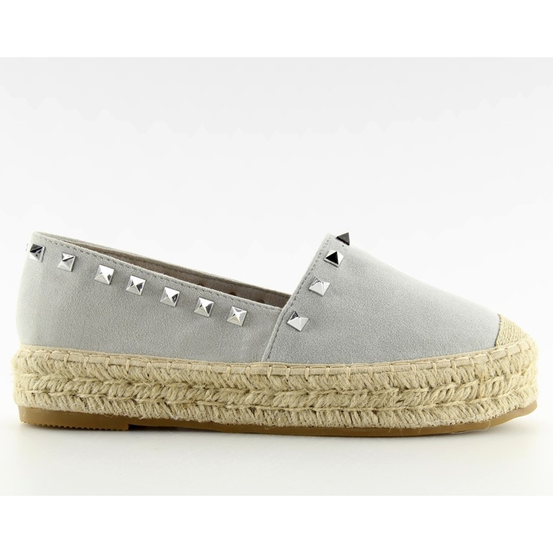 Stříbrné espadrilky 8333 stříbrné šedá