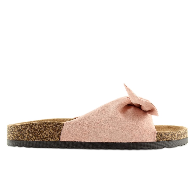 Růžové pantofle na korkové podrážce růžový