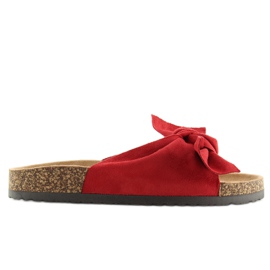 Červené korkové pantofle červené