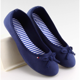 Dámské tmavě modré baleríny T141 navy námořnická modř