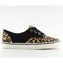 Tenisky na šněrování K-75 Hnědá / leop hnědý černá