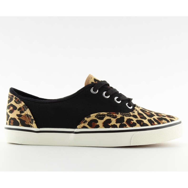 Tenisky na šněrování K-75 Hnědá / leop hnědý černá