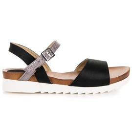 Semišové ploché sandály vinceza černý