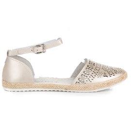 Kožené sandály espadrilky vinceza žluť