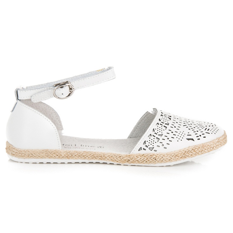 Kožené sandály espadrilky vinceza bílý