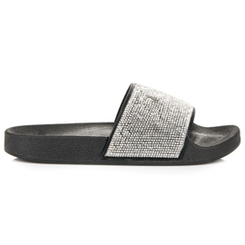 Girlhood Černé pantofle s krystaly černá