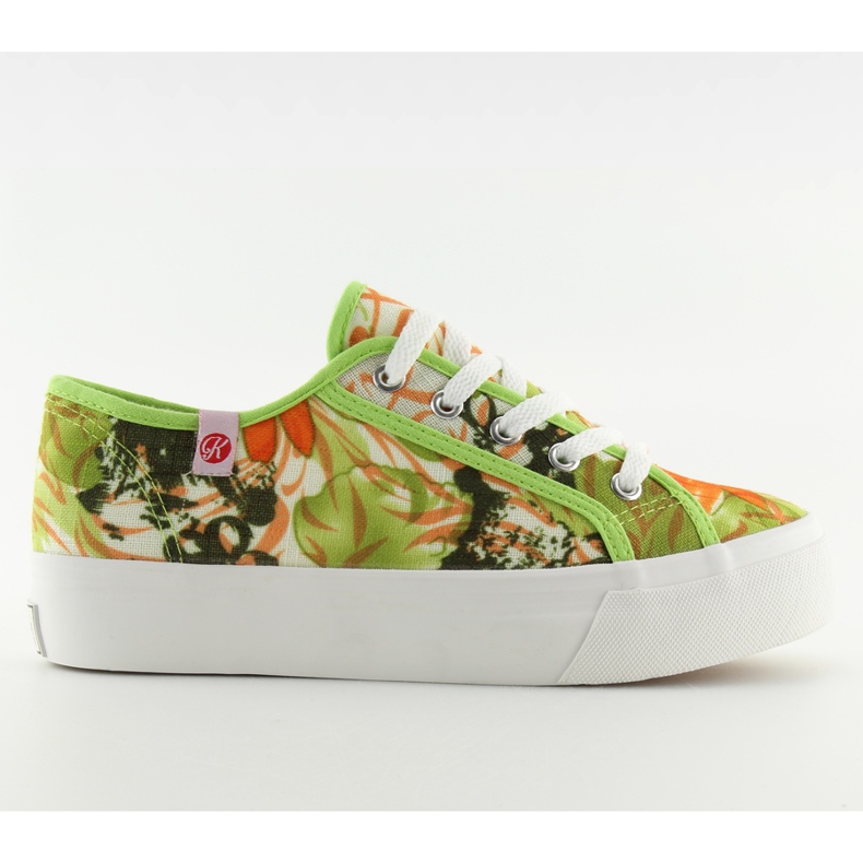 Tenisky, tlustá podešev K145403 Multicolor zelená