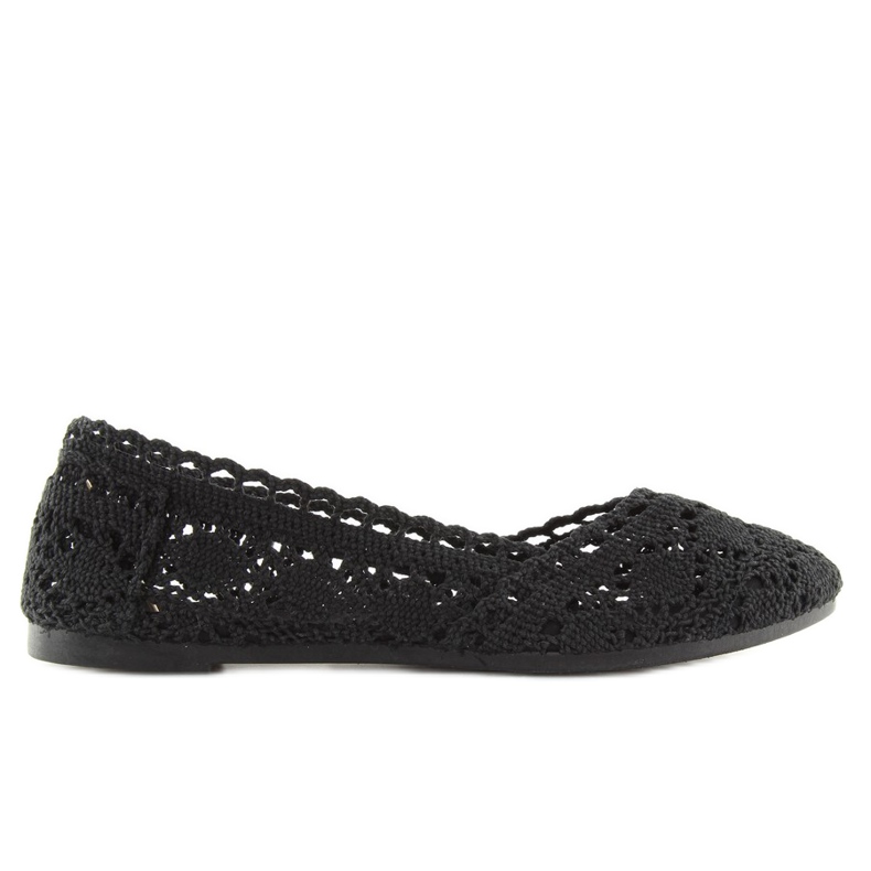 Černé krajkové balerínky JX59P černé černá