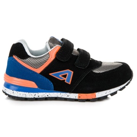 American Club Americké tenisky na suchý zip černá