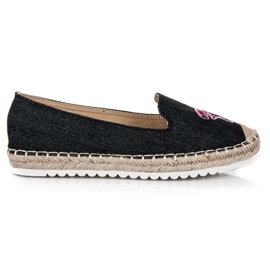 Bestelle Espadrilky s plameňákem černý