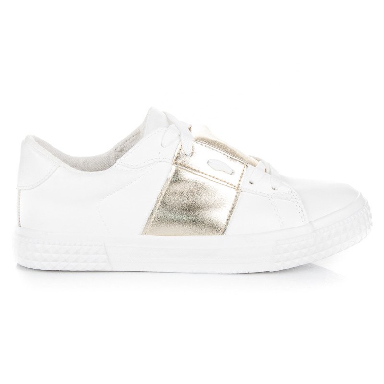 Bílé sportovní módní tenisky bílý žlutá Bílé sportovní módní tenisky bílý žlutá