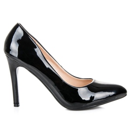 Small Swan Klasické lakované podpatky černý