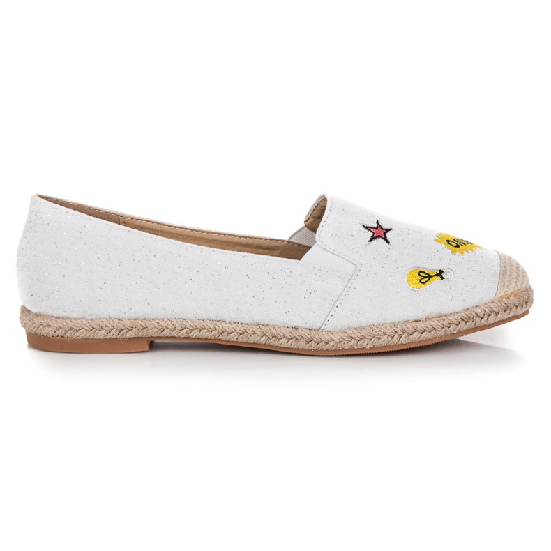 Bestelle Jarní espadrilky s nášivkami bílý Bestelle Jarní espadrilky s nášivkami bílý