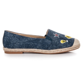 Bestelle Jarní espadrilky s nášivkami modrý