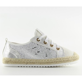 Bílé šněrovací espadrilky tenisky B-140 White bílý